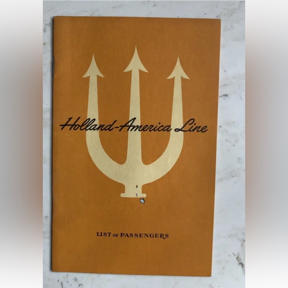 1948 Holland America Line L ist of Passangers VEENDAM from Rotterdam to New York